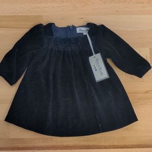 Blue velvet Tartine et Chocolat baby dress 3M